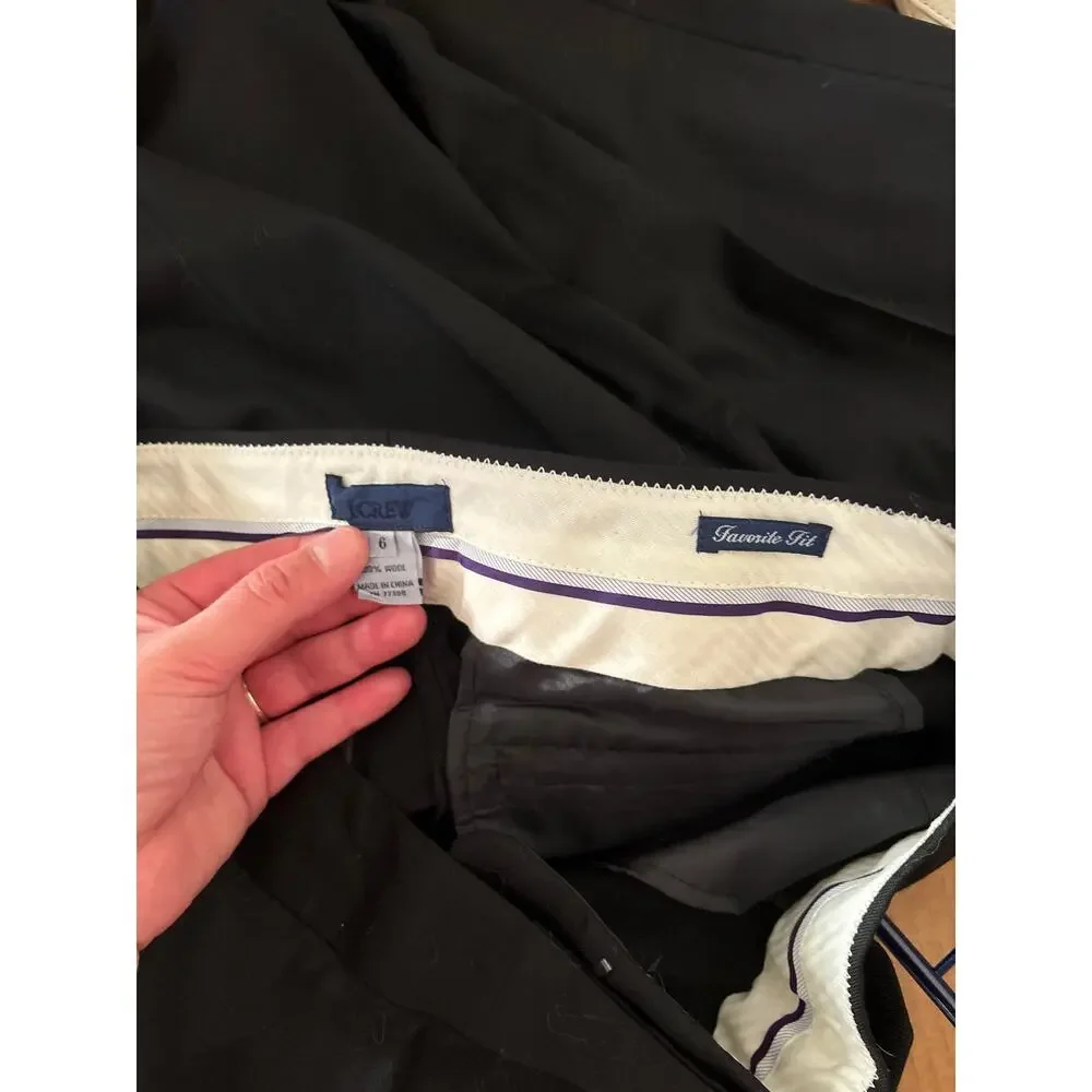 J.Crew Favorite Fit Wool Dress Pants Women’s Size 6 Black Trouser